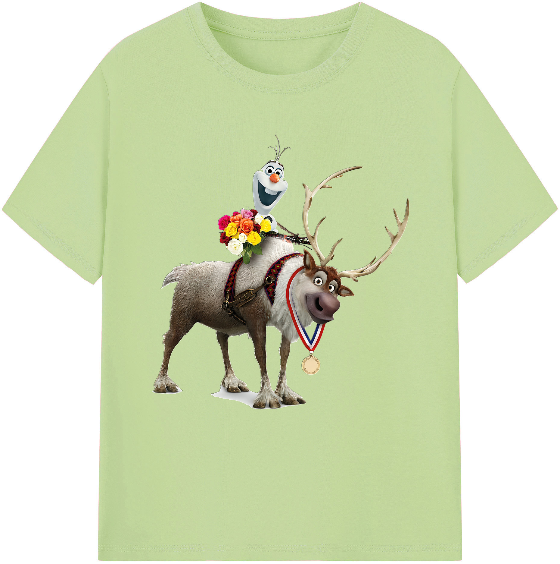 （画像用） アナと雪の女王 アンナ エルサ Frozen Anna Elsa 綿100％半袖Tシャツ（フロントプリント）